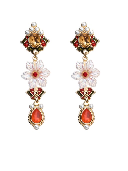 A Flowers Alloy With Rose Gold Plated Vintage Irregular Drop Earrings