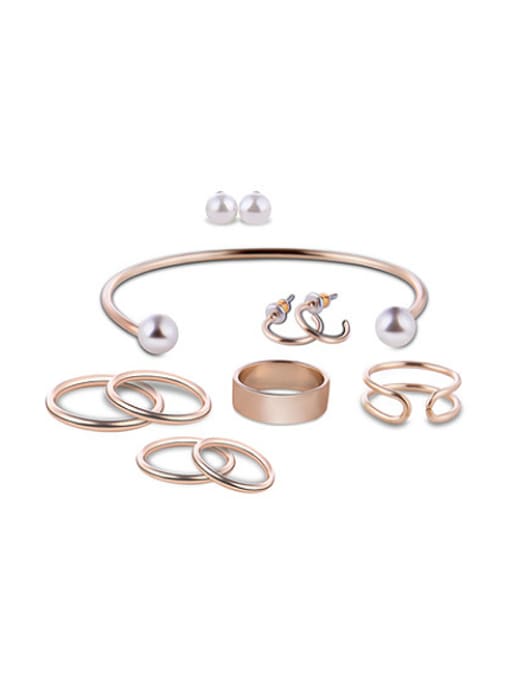 BESTIE Alloy Rose Gold Plated Simple style Jewelry Set 0