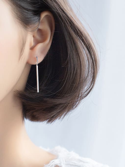 Rosh Personality Geometric Shaped S925 Silver Drop Earrings 1