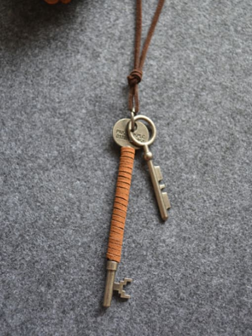Dandelion Unisex Double Key Shaped Necklace 0