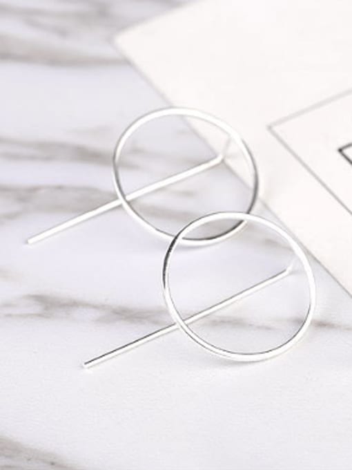 Peng Yuan Personalized Hollow Round Silver Earrings 0