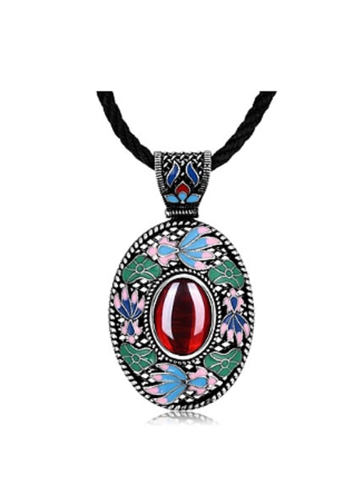 red Retro style Corundum Stone Necklace