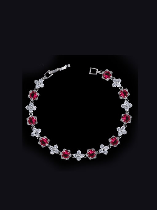 Red 17.5 AAA Color Zircons Fashion Bracelet