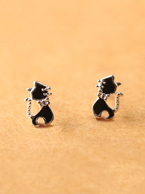 Peng Yuan Little Black Kitten stud Earring 0