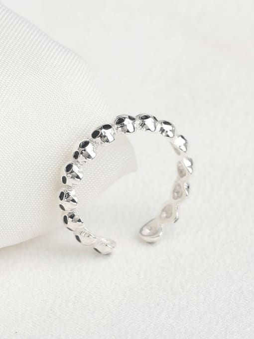 Peng Yuan Personalized Little Skulls Silver Opening Ring 1