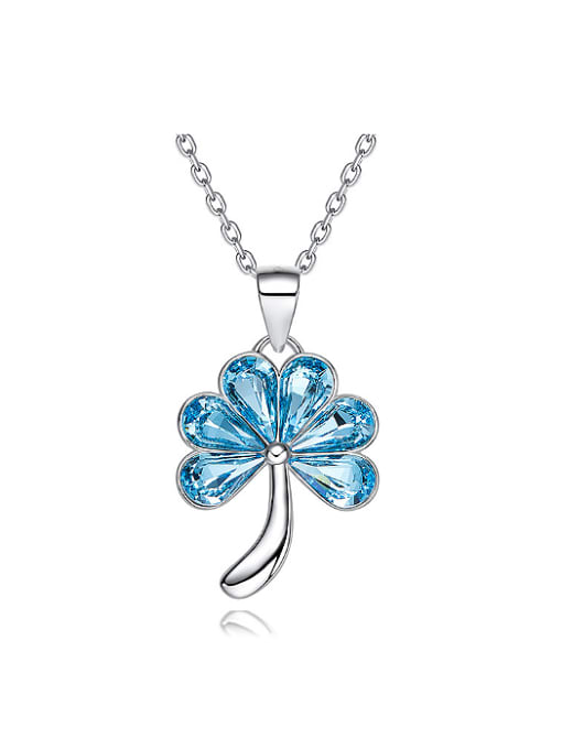 CEIDAI Fashion Blue austrian Crystals Flower 925 Silver Pendant 0