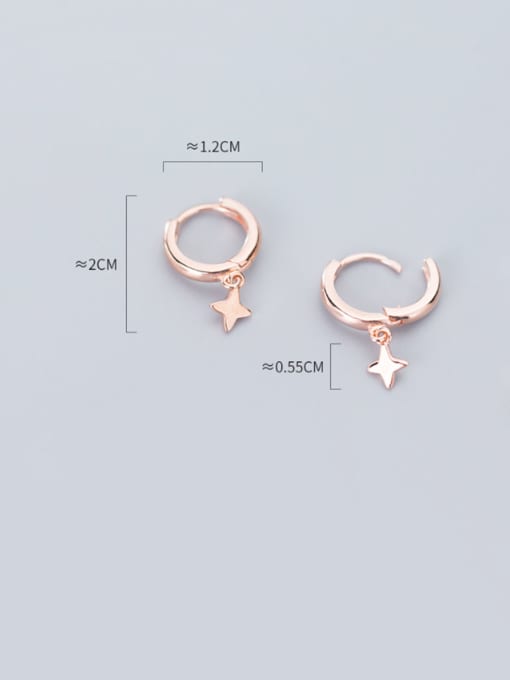 Rosh 925 Sterling Silver With Rose Gold Plated Simplistic Star Clip On Earrings 3