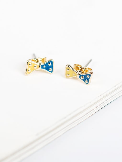 Lang Tony All-match Bowknot Shaped Enamel Women Earrings 0