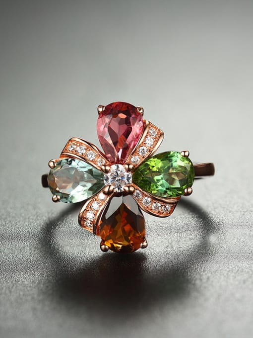 Deli Multi-color Gemstones Flowery Multistone ring 1