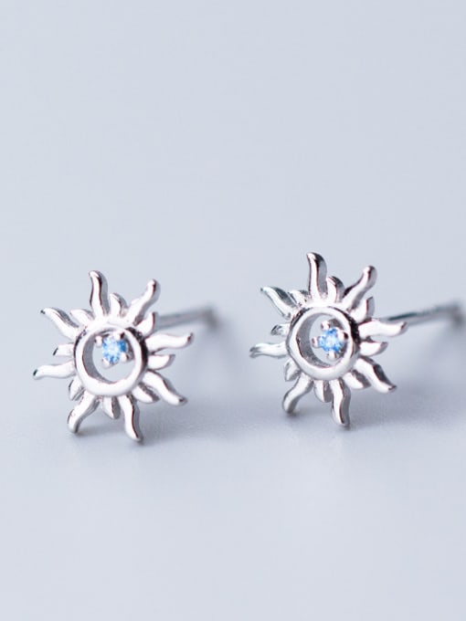 Rosh Pure silver hollowed blue drills for lovely sun studs 2