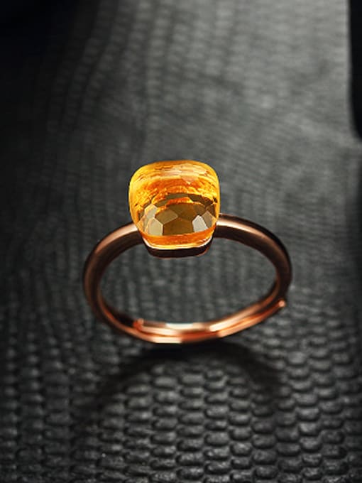 Deli Simple Square Crystal Ring 2