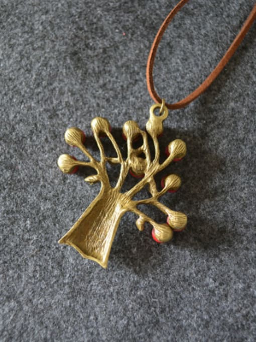 Dandelion Women Tree Red Beads Necklace 2