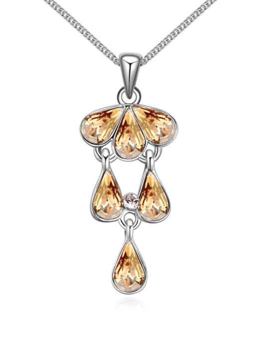 gold Water Drop austrian Crystals Pendant Alloy Necklace