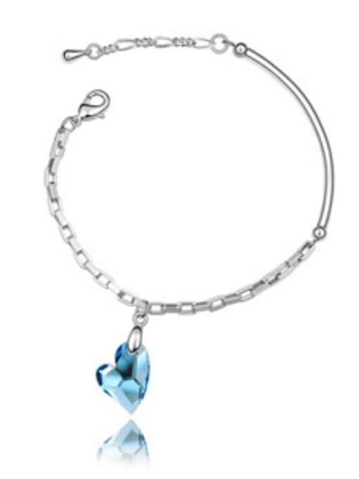 blue Simple Heart austrian Crystal Alloy Bracelet