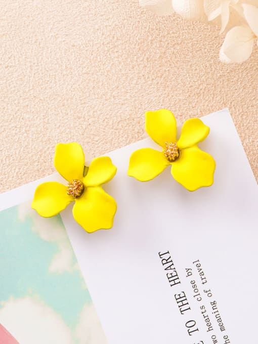 K8317 yellow Alloy With 18k Gold Plated Trendy Flower Earring Jackets