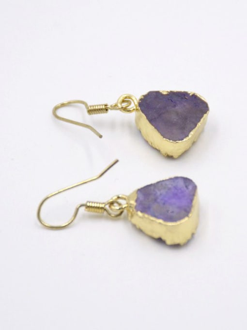 Tess Fashion Natural Purple Crystal Gold Plated Earrings 1