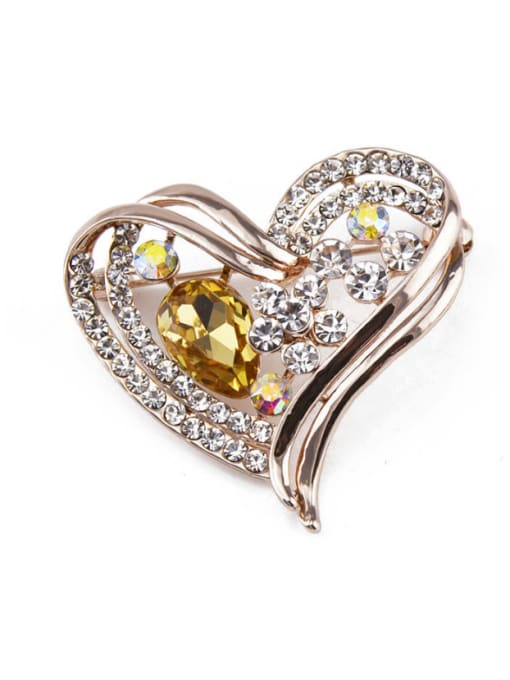 Inboe Heart-shaped Crystals Brooch 4