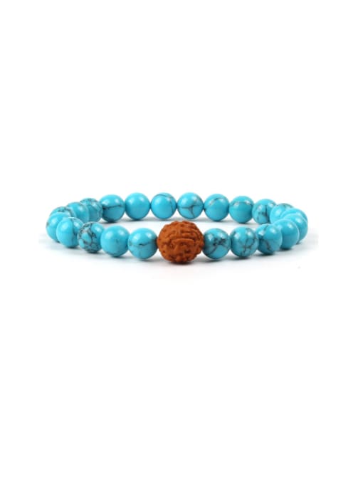 B6009-A Blue Turquoise Fashion Beads Bracelet