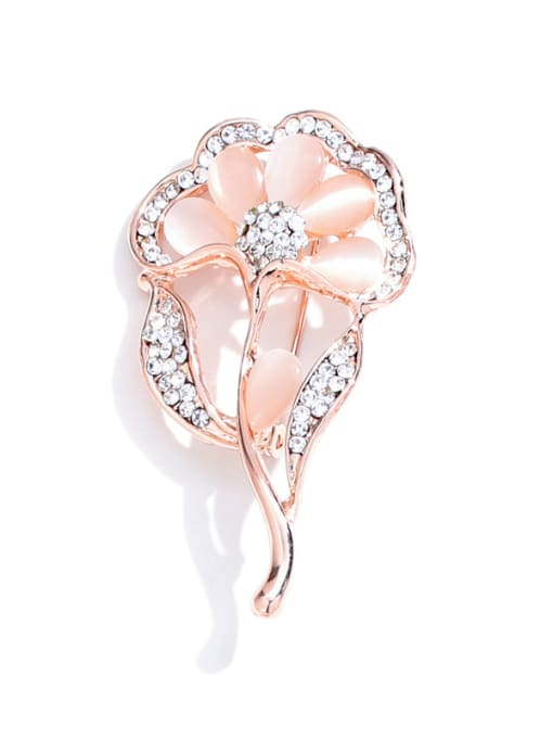C081 Alloy With Rose Gold Plated Trendy Flower/animal Brooches