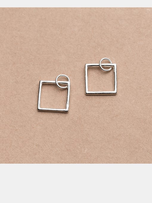FAN 925 Sterling Silver With Silver Plated Simplistic Geometric Charms 2
