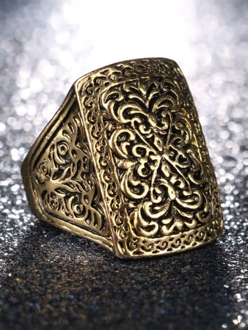 Gujin Retro style Exaggerated Etched Alloy Ring 1