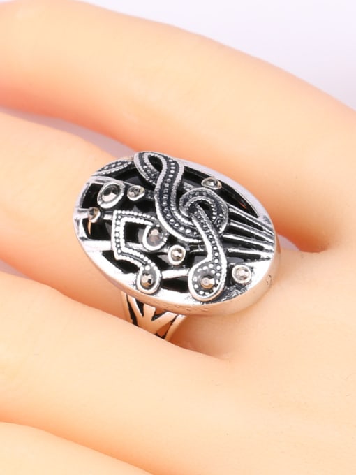 Gujin Bohemia style Musical Notes Resin Rhinestones Ring 1