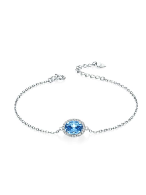 ZK Natural Shining Blue Topaz Simple Fashion Bracelet 0