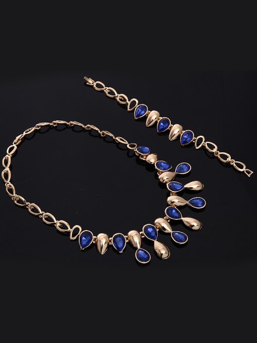 BESTIE 2018 2018 2018 Alloy Imitation-gold Plated Fashion Artificial Stones Four Pieces Jewelry Set 1