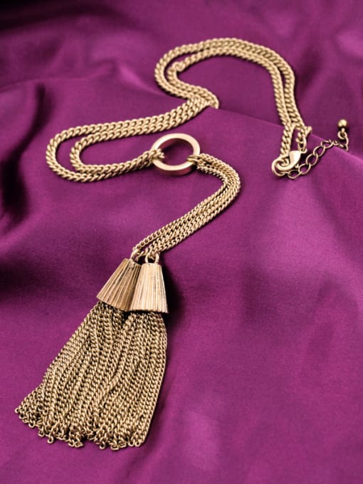KM Exquisite Tassel Long Alloy Necklace 2