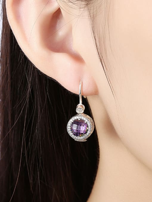 OUXI Personalized Round Stone Women Earrings 1