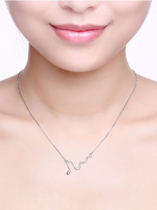 One Silver S925 Silver Snake Necklace 1