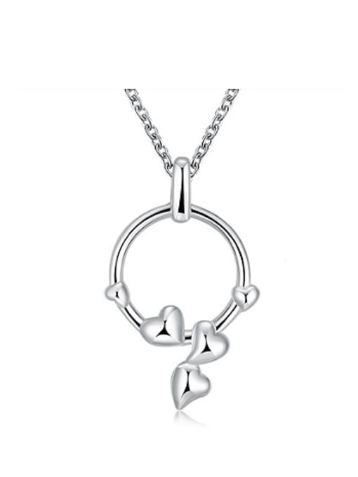 OUXI Simple Round Heart shapes Necklace 0