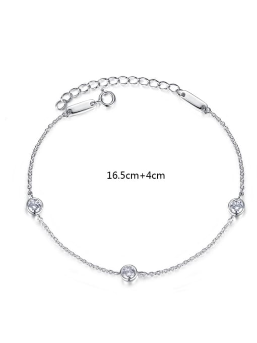 CCUI 925 Sterling Silver With Platinum Plated Delicate Chain Bracelets 0