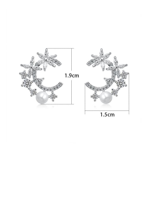 Mo Hai Copper With Cubic Zirconia  Personality Flower Stud Earrings 1
