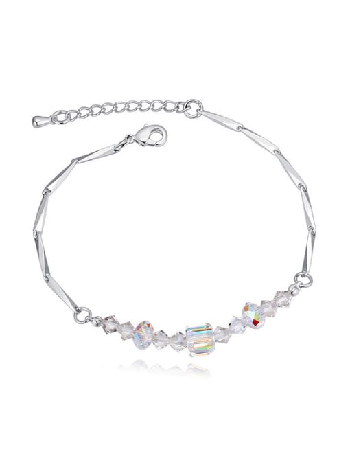 white Exquisite Simple Shiny austrian Crystals Alloy Bracelet