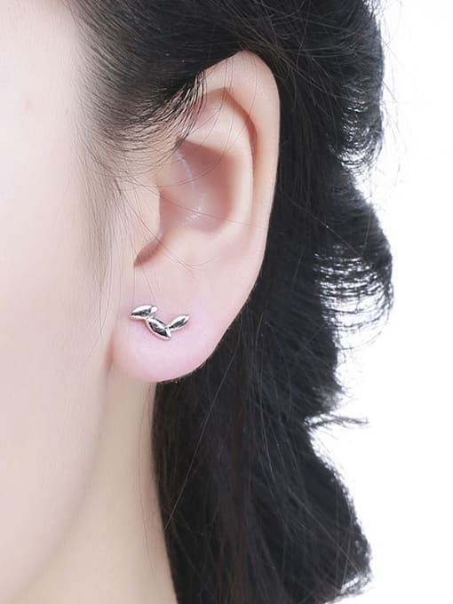 One Silver Women 925 Silver Leaf-shaped cuff earring 1