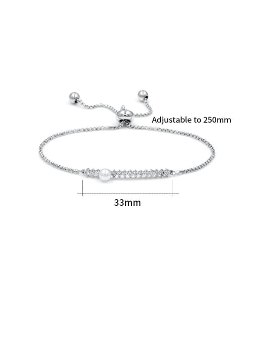 Platinum Copper With  Cubic Zirconia Simplistic Geometric adjustable  Bracelets