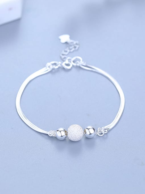 One Silver Exquisite Round Shaped Silver Bracelet 0