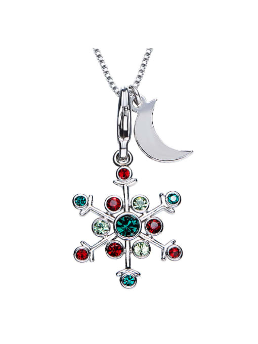 multi-color Snowflake Shaped Multi-color Crystal Necklace