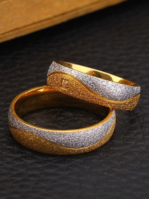 RANSSI Gold Polished Lovers band rings 1