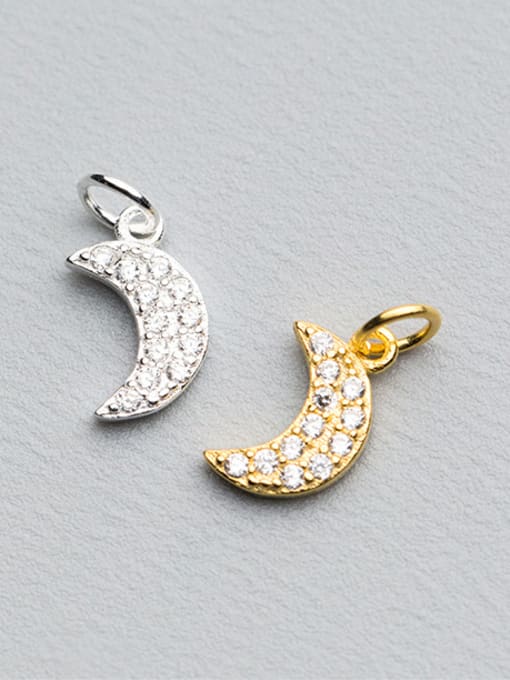 FAN 925 Sterling Silver With 18k Gold Plated Cute Moon Charms 1