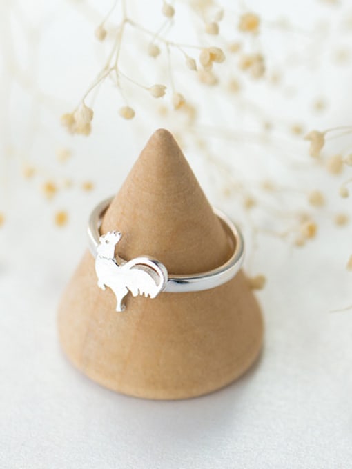 Rosh Delicate Adjustable Chicken Shaped S925 Silver Ring 2