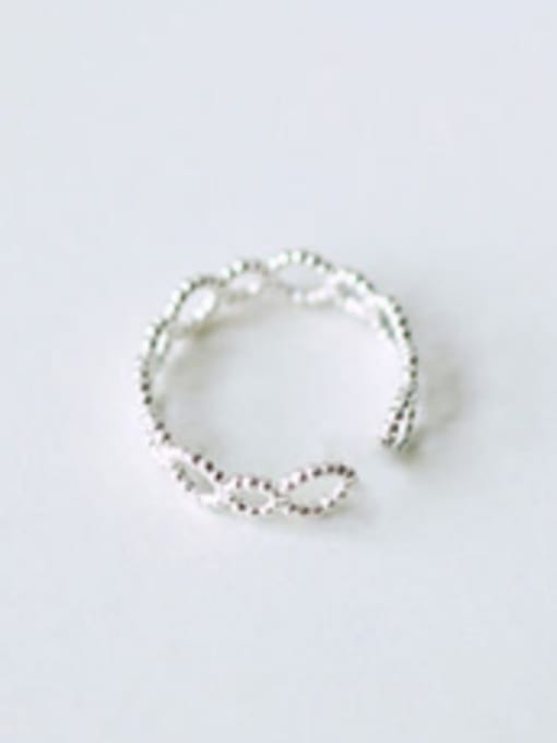 DAKA Simple Hollow Rounds Band Silver Opening Ring 2