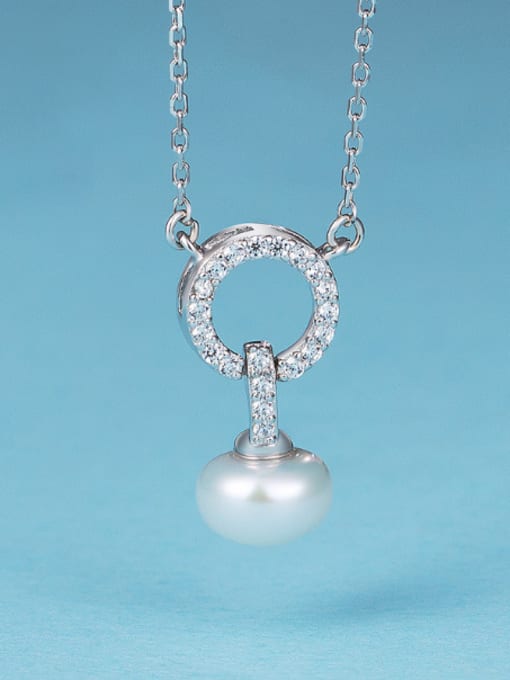 UNIENO 2018 925 Silver Pearl Necklace 0