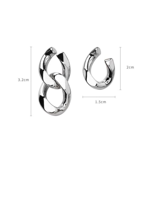 Girlhood Alloy With Platinum Plated Simplistic Asymmetric Metal Chain  Earrings 2