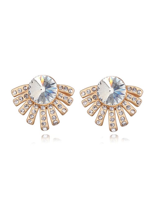 QIANZI Personalized Fashion Cubic austrian Crystals Alloy Stud Earrings 4