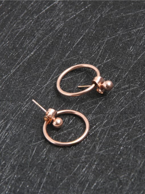 GROSE Fashion Circle Rose Gold Plated Stud Earrings 1