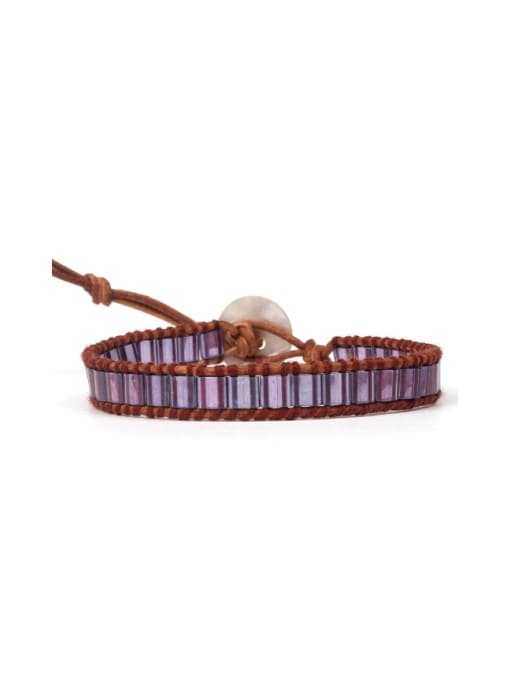 HB673-B High Quality Gift Woven Leather Rope Bracelet