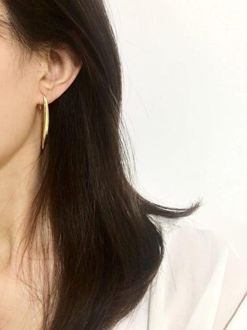 My Model Copper With Gold Plated Simplistic Chain Threader Earrings 4