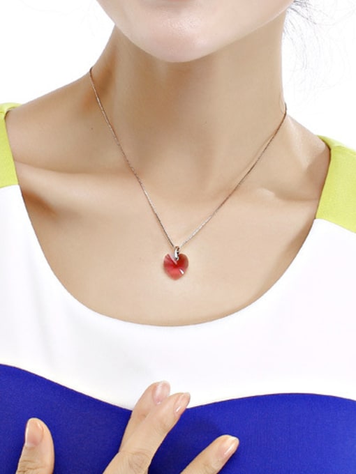 OUXI Fashion Austria Crystal Heart Shaped Female Necklace 1